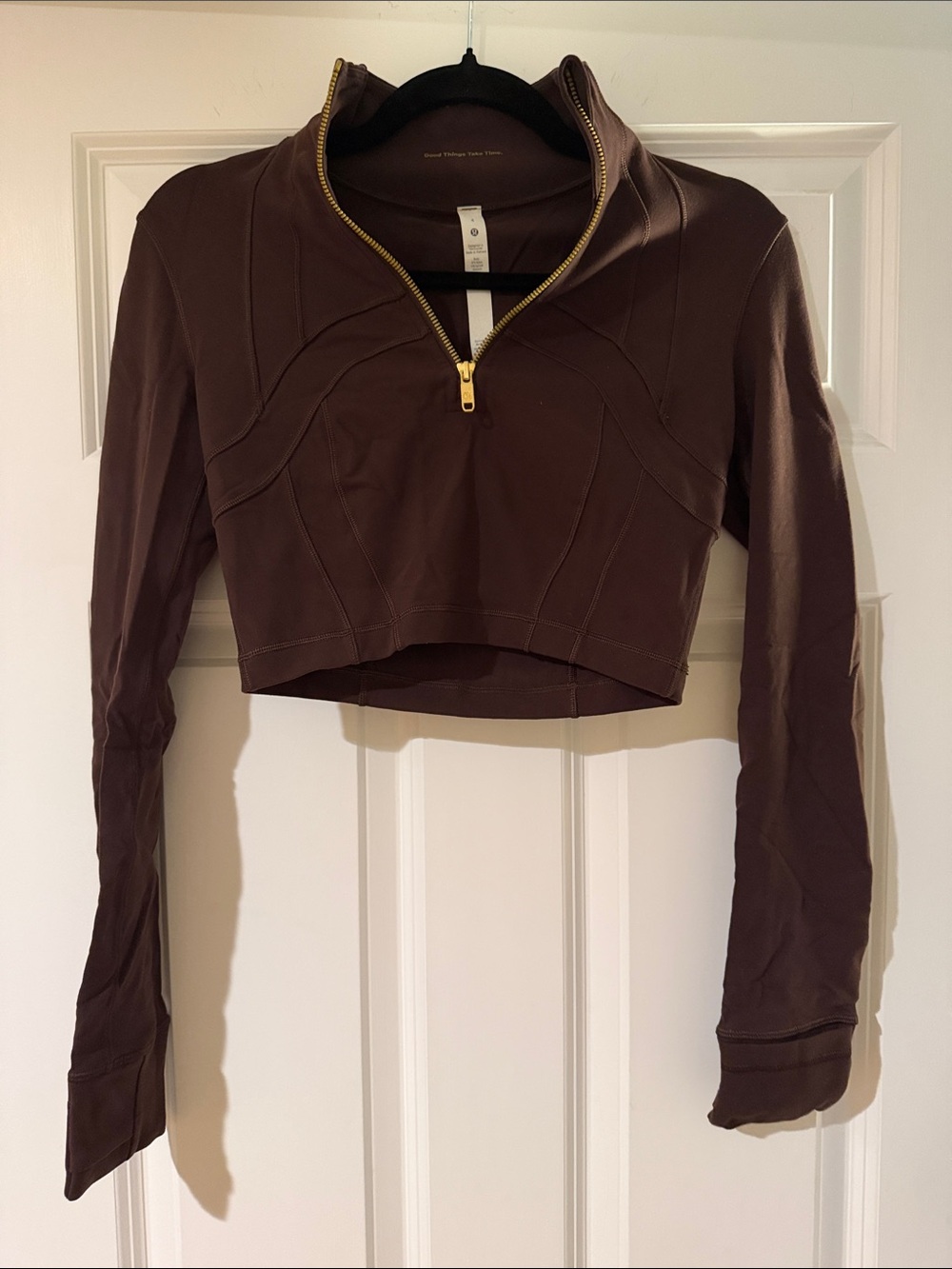 Cropped Long-Sleeve Define Jacket - Brown